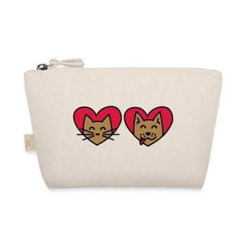 Chat et chien avec coeur! Chat et chien avec des coeurs - Trousse biologique - nature - Devant