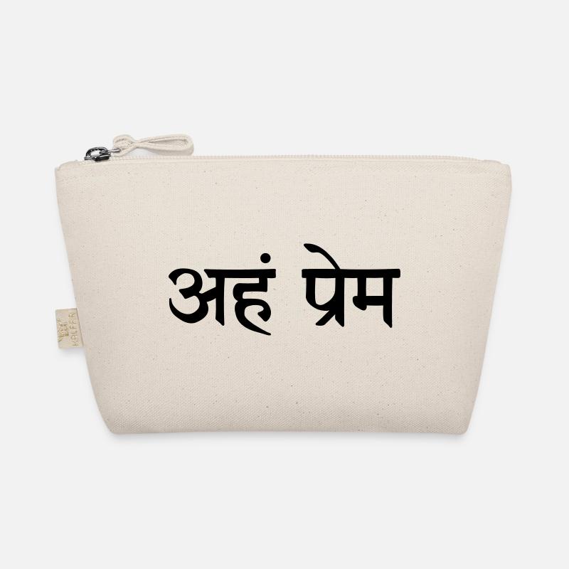 Aham Prem in Sanskrit wahre Liebe - Bio-Täschchen - Natur