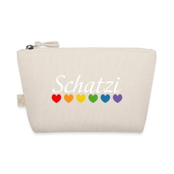 Regenbogenherz Schatzi LGBT lgbtqi queer - Bio-Täschchen - Natur - Vorne