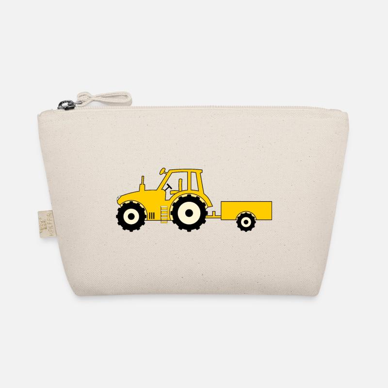 Tractor with trailer yellow Organic Pouch