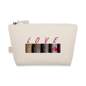 Letters love and symbole heart - Organic Pouch - nature - Front