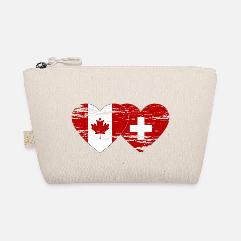 Canada Suisse Drapeau Coeur Utilisé - Trousse biologique - nature