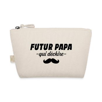 Futur Papa Qui Déchire - Cadeau Futur Papa - Trousse biologique - nature - Devant