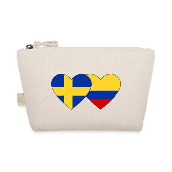 Sweden Colombia Flag Heart - Organic Pouch - nature - Front