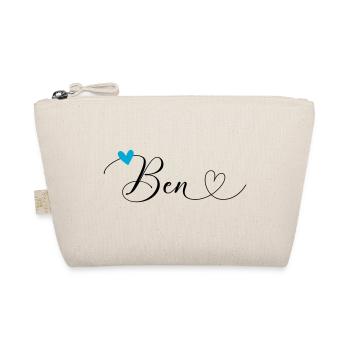 Ben Name Vorname Kalligrafieherz - Bio-Täschchen - Natur - Vorne