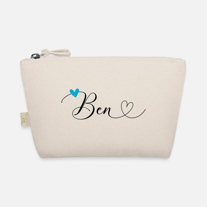 Ben Surname First name Calligraphy Heart Organic Pouch