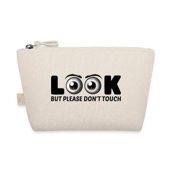 Look But Please Don’t Touch – Lustiges Augen-Desi - Bio-Täschchen - Natur - Vorne