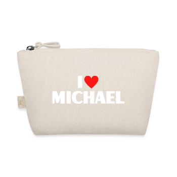 I love Michael Red Heart Romantic Name Fan - Organic Pouch - nature - Front