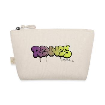 Rennes Graffiti Schriftzug mit Farbverlauf - Bio-Täschchen - Natur - Vorne