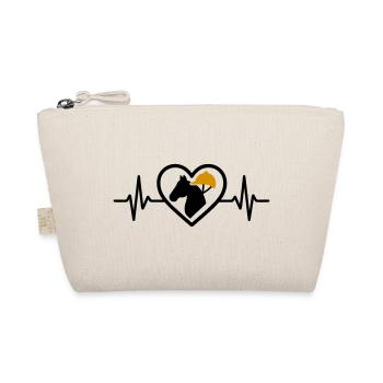 Riding Heart Horse Sport Passion Gift - Organic Pouch - nature - Front