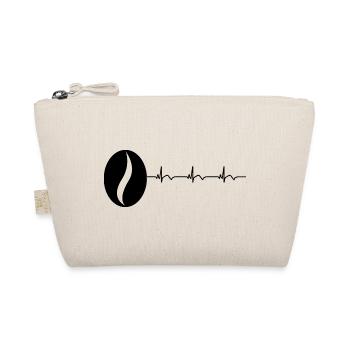 Coffee Bean Coffee Lover Coffee ECG Heartbeat - Organic Pouch - nature - Front