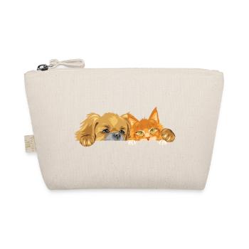 Chien pékinois et chat Maine Coon roux - Trousse biologique - nature - Devant