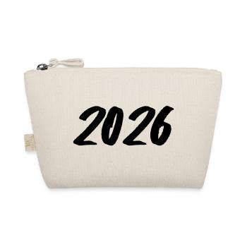 Jahreszahl 2026 Pinselstrich - Bio-Täschchen - Natur - Vorne