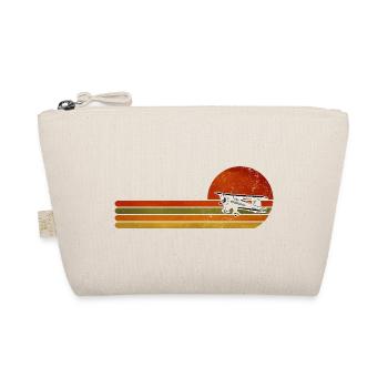 Retro Airplane Sunset Stripes - Organic Pouch - nature - Front