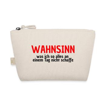 WAHNSINN, NICHTS GESCHAFFT, LUSTIGER SPRUCH, MÜDE - Bio-Täschchen - Natur - Vorne