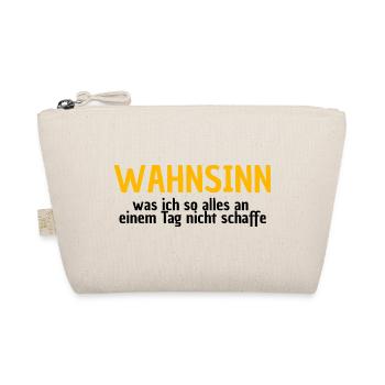 WAHNSINN, NICHTS GESCHAFFT, LUSTIGER SPRUCH, MÜDE - Bio-Täschchen - Natur - Vorne