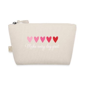 Make Every Day Great Hearts Teacher Shirt - Organic Pouch - nature - Front
