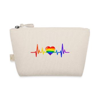 LGBTQ Herz Herzfrequenz Puls EKG Herzlinie - Bio-Täschchen - Natur - Vorne