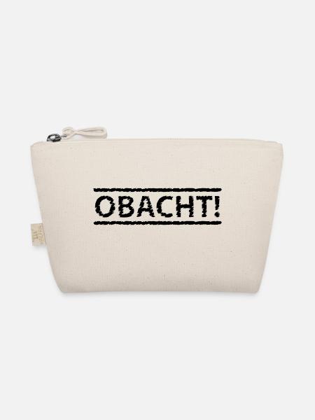 Obacht, abgenutzt, retro, 1fb - Bio-Täschchen - Natur