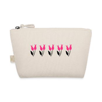 Tulips in a row - pink - Organic Pouch - nature - Front