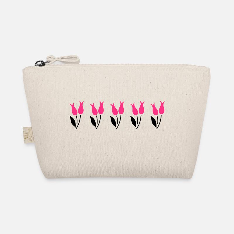 Tulips in a row - pink Organic Pouch