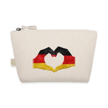 Hand-Herz Deutschland Flagge 010 - Bio-Täschchen - Natur - Vorne