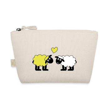 sheep happily in love sheep sheep lamb heart - Organic Pouch - nature - Front
