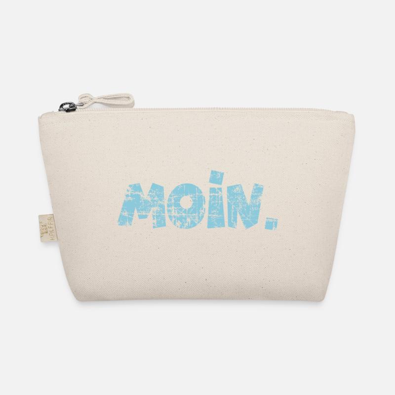 Moin. (Vintage Hellblau) Guten Morgen Gruß - Bio-Täschchen - Natur