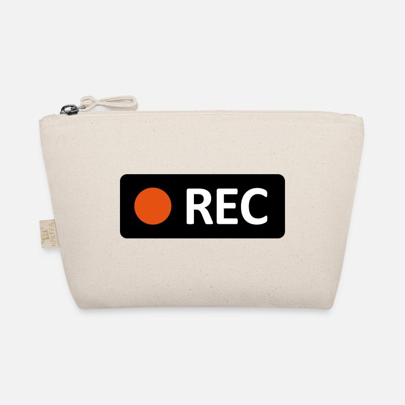 Camera REC recording button. Record, live, rec Organic Pouch