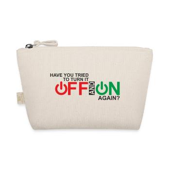 Vibrant Power Button Typography Design - Organic Pouch - nature - Front