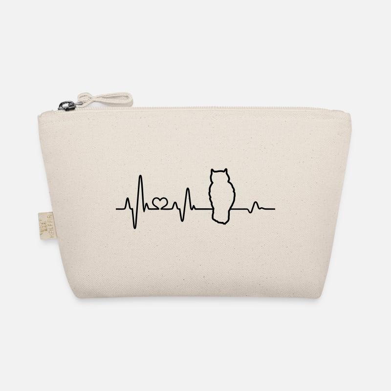 Eule Herzschlag Ich liebe Eulen Wald Kauz EKG Puls - Bio-Täschchen - Natur