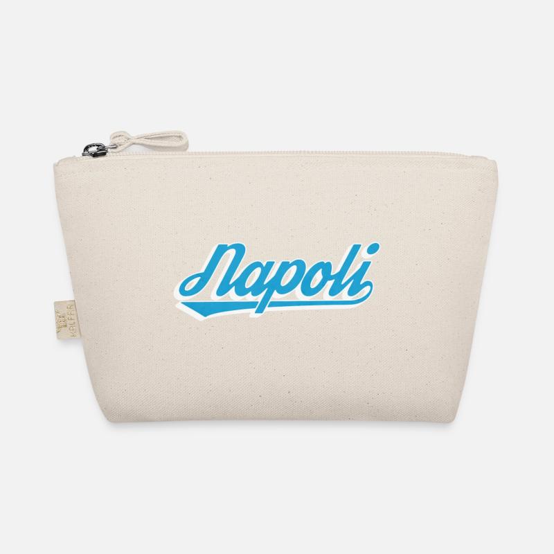 Napoli Retro Script Blau Bio-Täschchen
