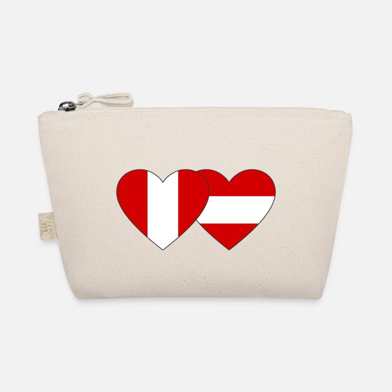 Peru Austria Heart Flag Organic Pouch