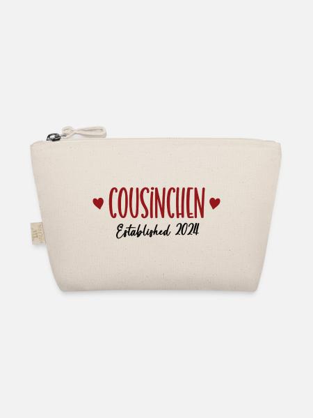 Cousinchen 2024 Schwangerschaft Verkünden Cousine - Bio-Täschchen - Natur