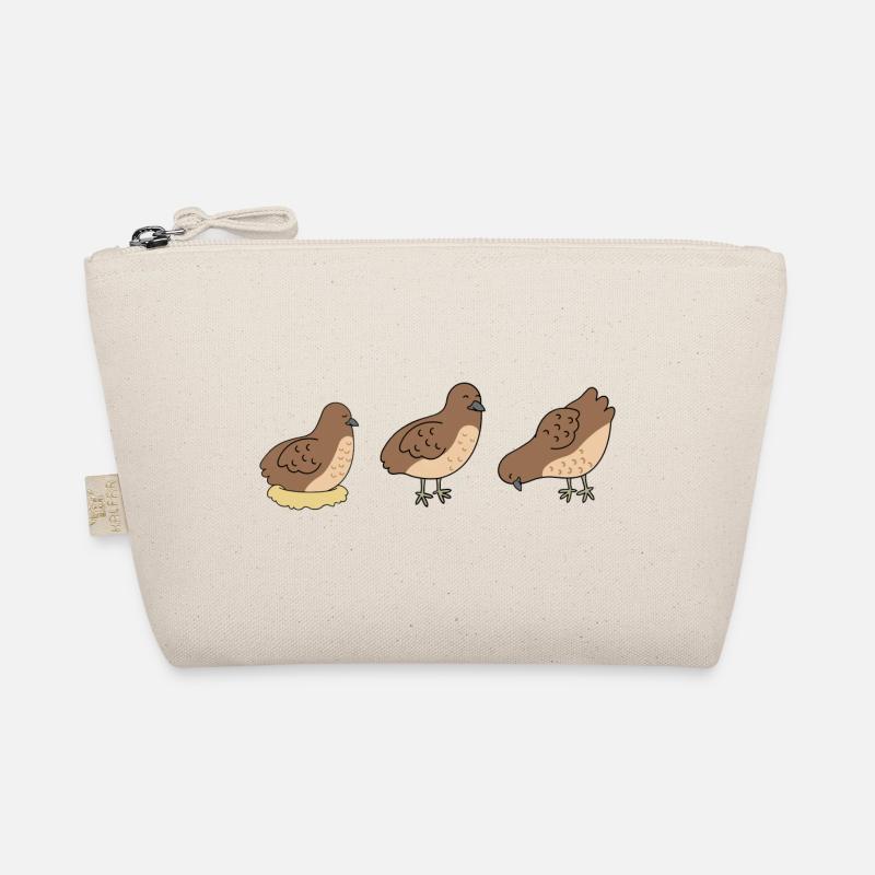 Three Quails - Minimalist Quail Design Organic Pouch