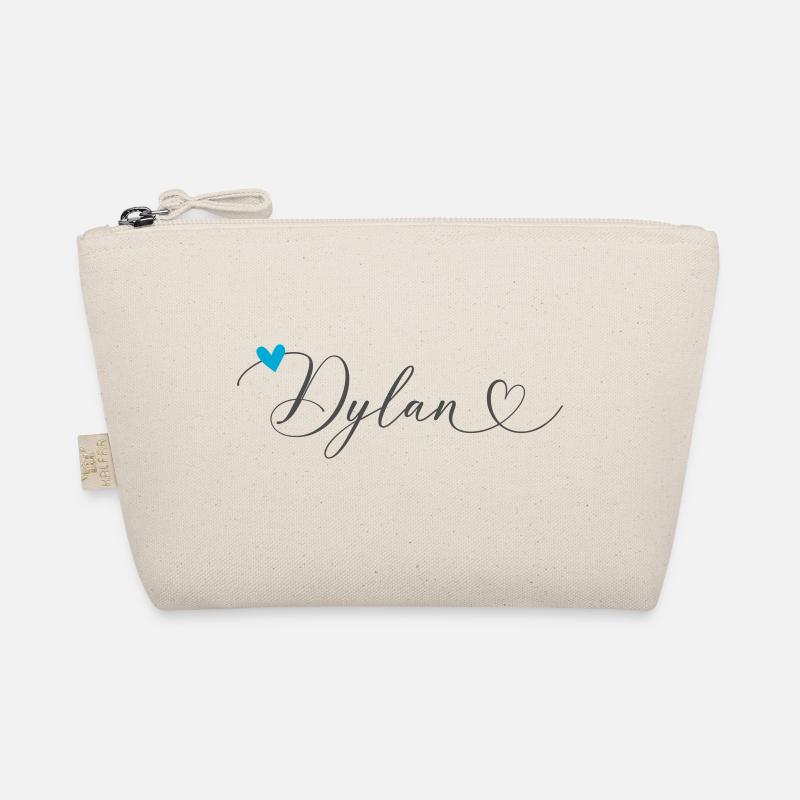 Dylan Surname First name Calligraphy Heart Organic Pouch