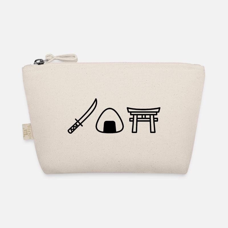 Minimalistisches Japan / Anime Shirt - Bio-Täschchen - Natur