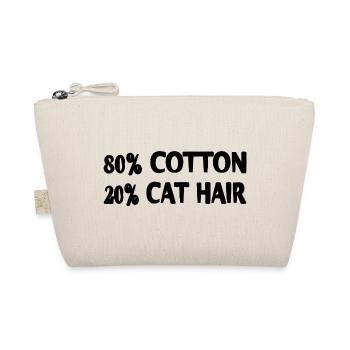 Katze 20% Katzenhaare Lustige Sprüche - Bio-Täschchen - Natur - Vorne