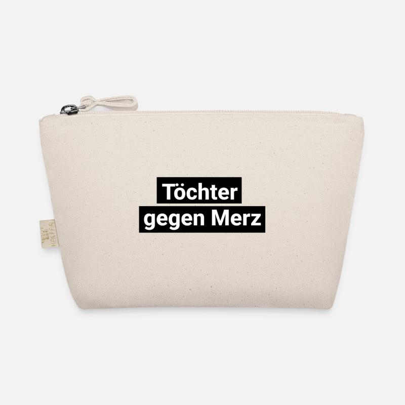 Tochter gegen Merz schwarz weiß schlicht CDU - Bio-Täschchen - Natur