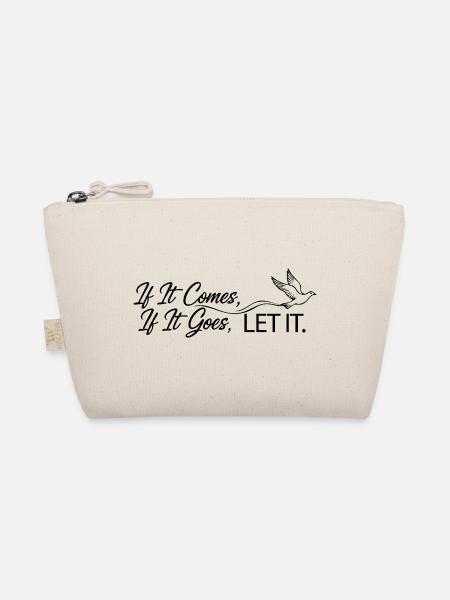 Let It – Arched Quote Retro Typography Shirt - Bio-Täschchen - Natur - Vorne