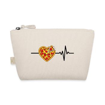 Pizza Is My Life, Heartbeat, Foodie, Love - Organic Pouch - nature - Front