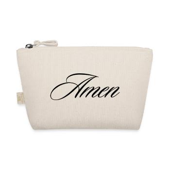 Amen Cursive Calligraphy Faith Quote Design - Organic Pouch - nature - Front