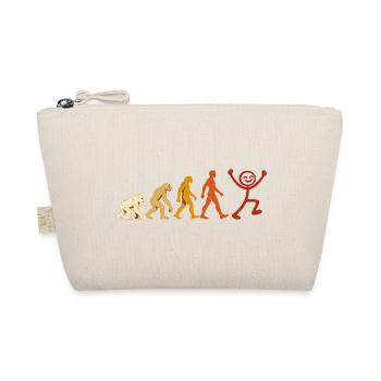 Evolution Mensch Freude Retro Design - Bio-Täschchen - Natur - Vorne
