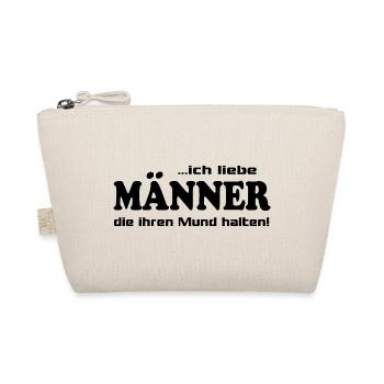 Mann Männer Mund halten Fresse Lustige Sprüche - Bio-Täschchen - Natur - Vorne