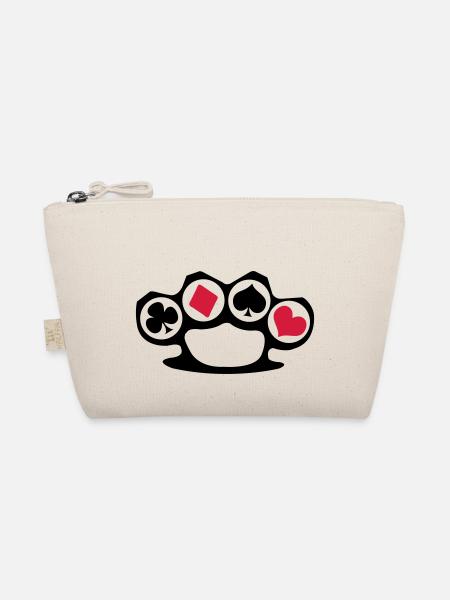 Poker Karten Cannasta Rommy Skat Hearts - Bio-Täschchen - Natur - Vorne