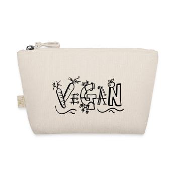 Vegan Schriftzug - Veganer - Veganismus - Geschenk - Bio-Täschchen - Natur - Vorne