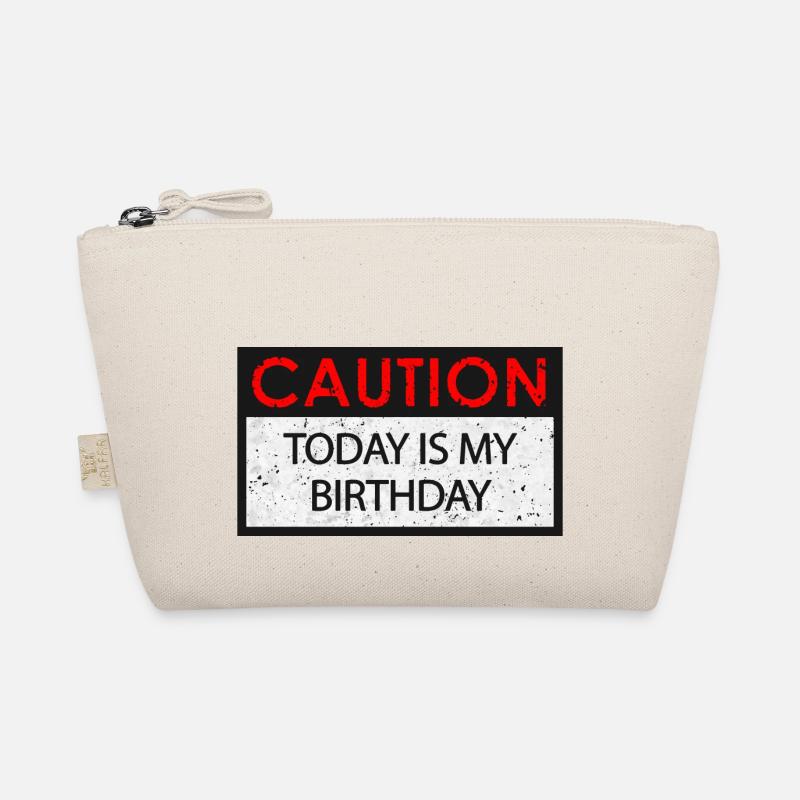 Caution - Birthday (Geburtstag) - Bio-Täschchen - Natur