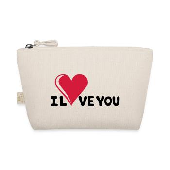 I LOVE YOU - Romance - Valentine's Day - Heart - - Organic Pouch - nature - Front