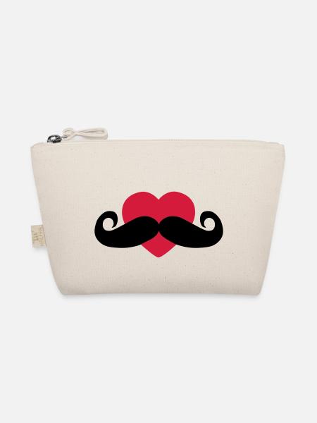 heart moustache / love moustache - Trousse biologique - nature - Devant