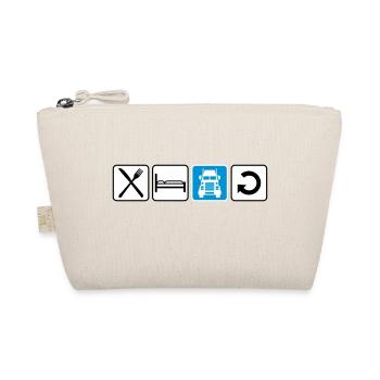 logo eat sleep drive repeat truck lkw lastwagen fe - Bio-Täschchen - Natur - Vorne